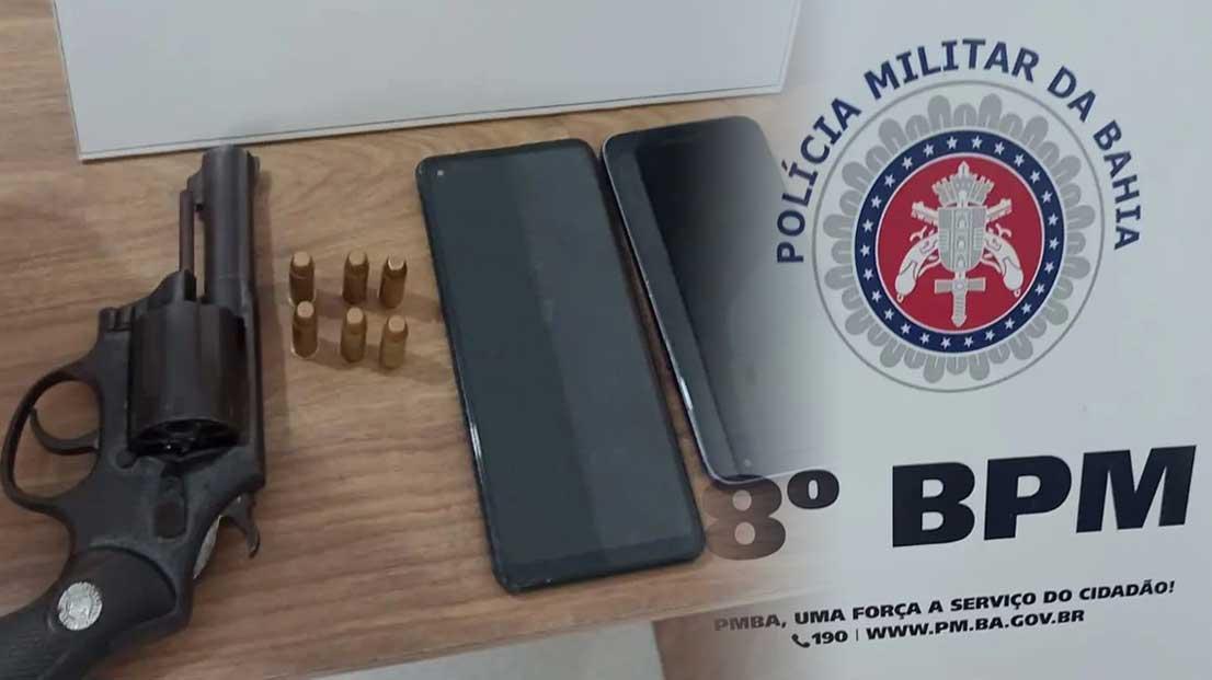 8° BPM desarma criminosos em Santa Cruz Cabrália e prende dois suspeitos