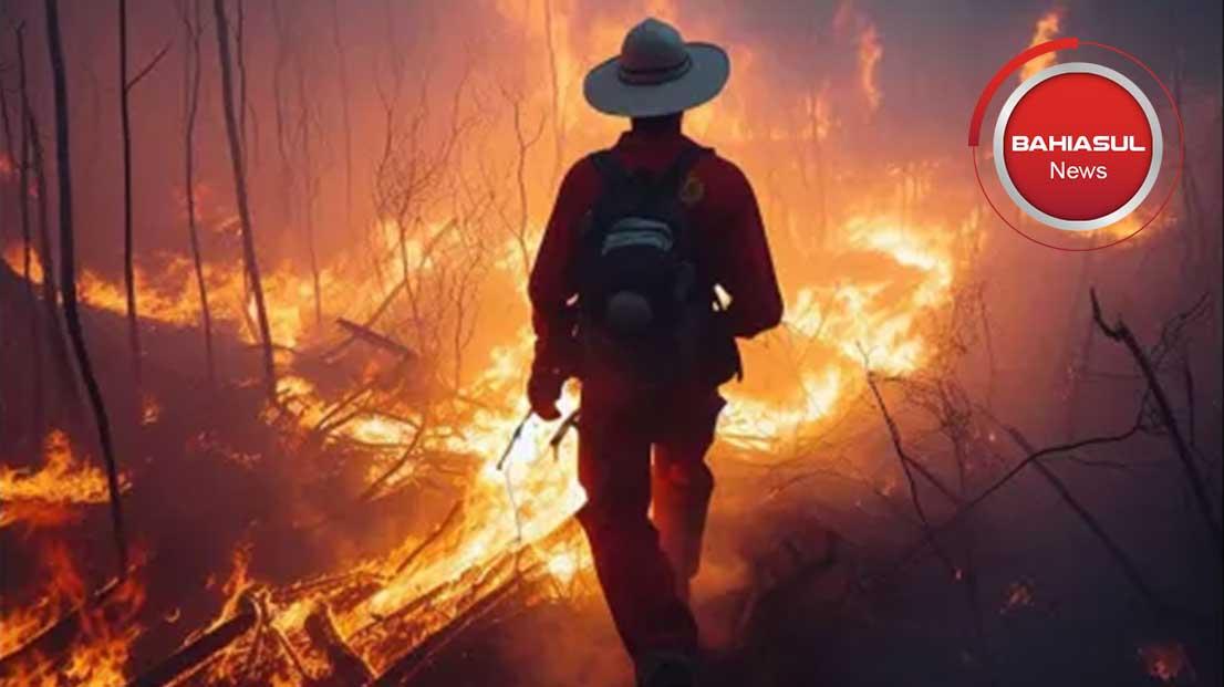 Governo do Estado mobiliza bombeiros militares e envia aeronaves para combater incêndio no Parque Nacional do Monte Pascoal