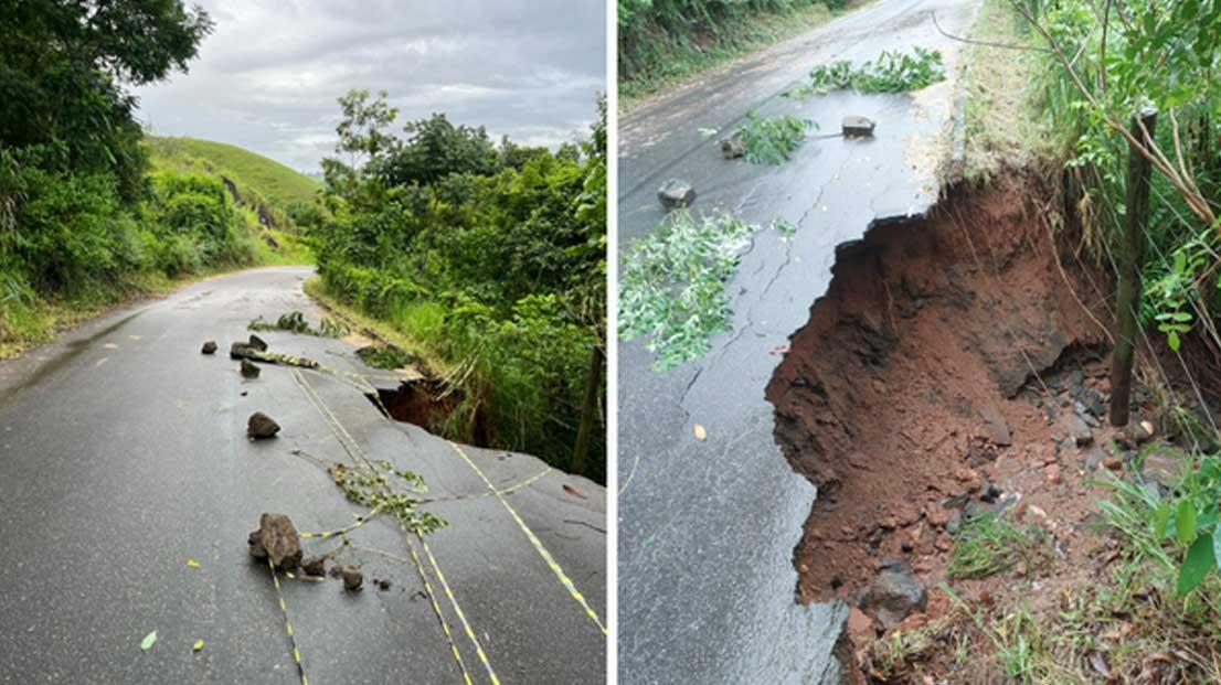 Deslizamentos na BA 275 interditam tráfego de caminhões em Itapebi