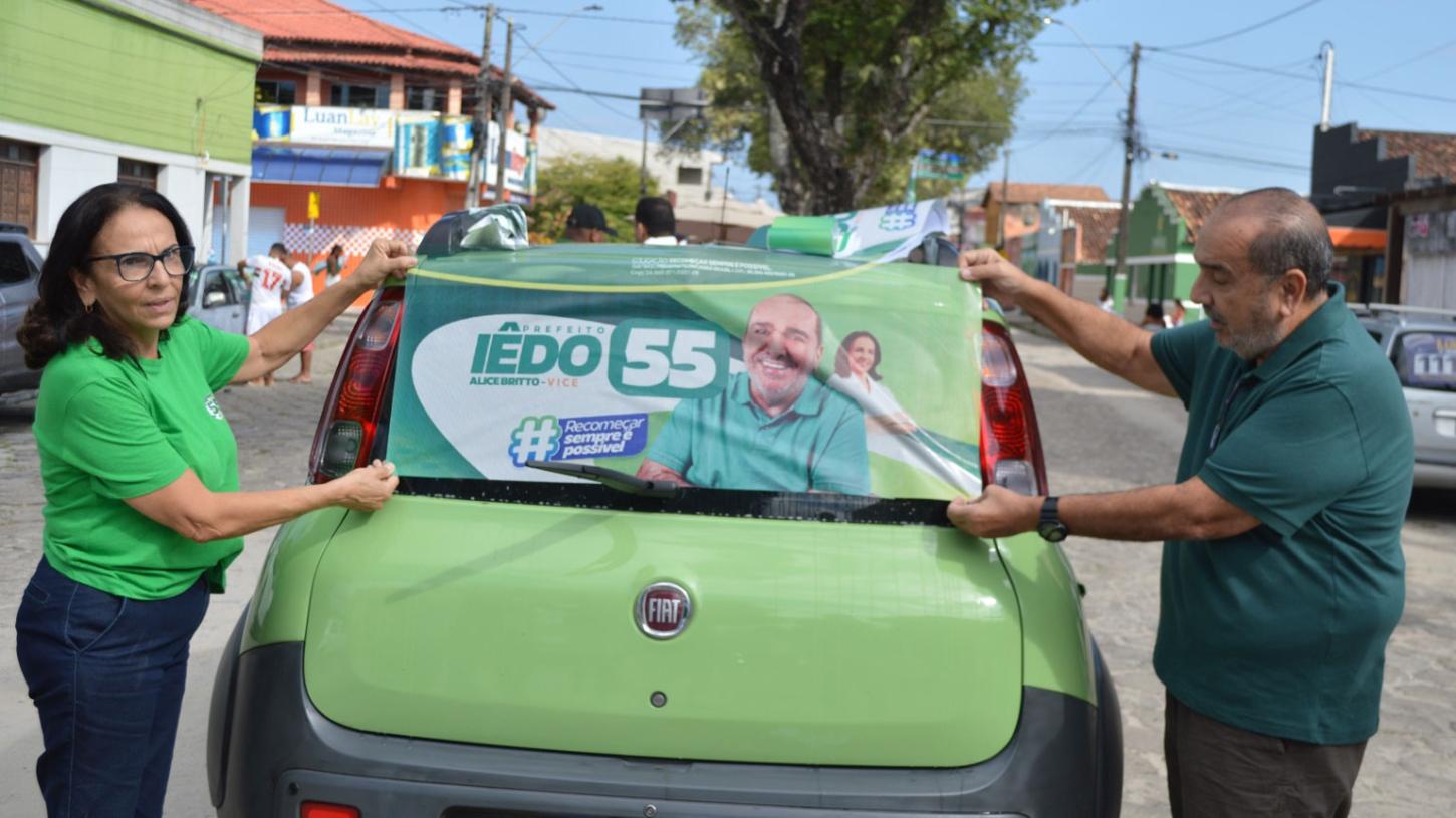 Grande participação popular marca adesivaço em apoio a Chapa Iêdo Elias e Alice em Belmonte