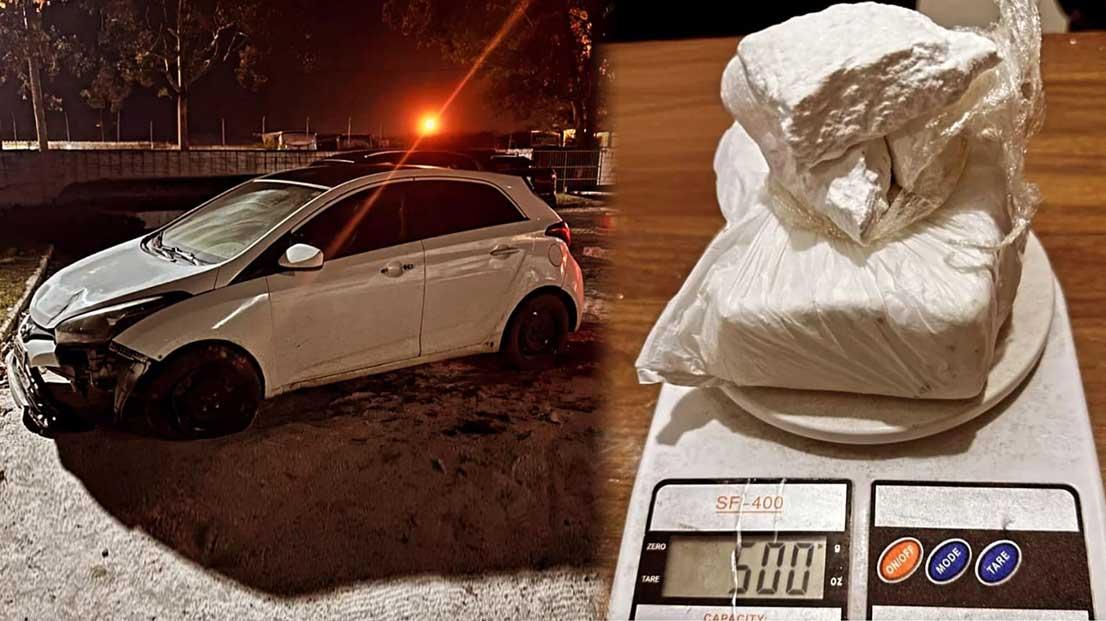 Colisão durante fuga resulta em apreensão de drogas pelo 8° BPM em Porto Seguro