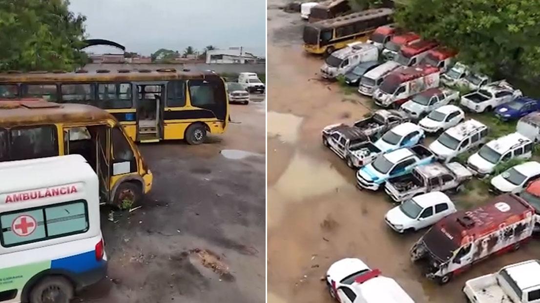 Carros sucateados em Eunápolis expõem a ineficiência e o descaso da gestão anterior