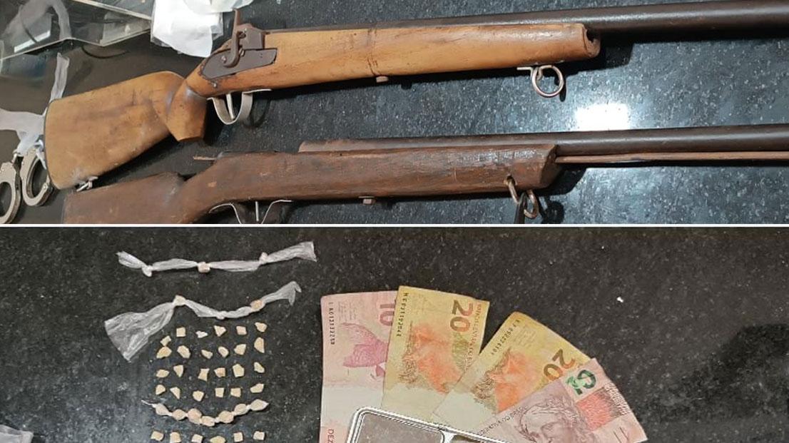 Operação policial em Itagimirim resulta na apreensão de drogas e armas, dois suspeitos são presos