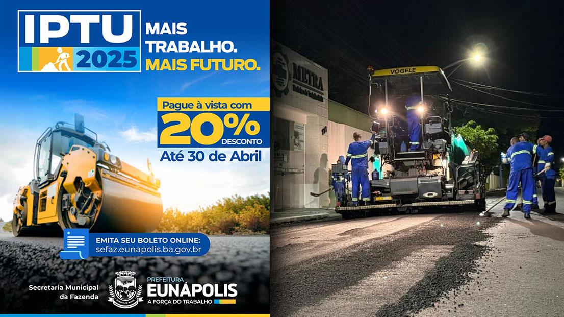 Prazo para pagamento do IPTU 2025 em Eunápolis com desconto de 20% vai até 30 de abril