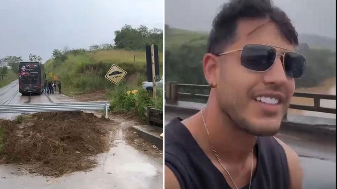 Cantor Kevi Jonny atravessa ponte sobre o Rio Jequitinhonha de moto para show em porto seguro; veja