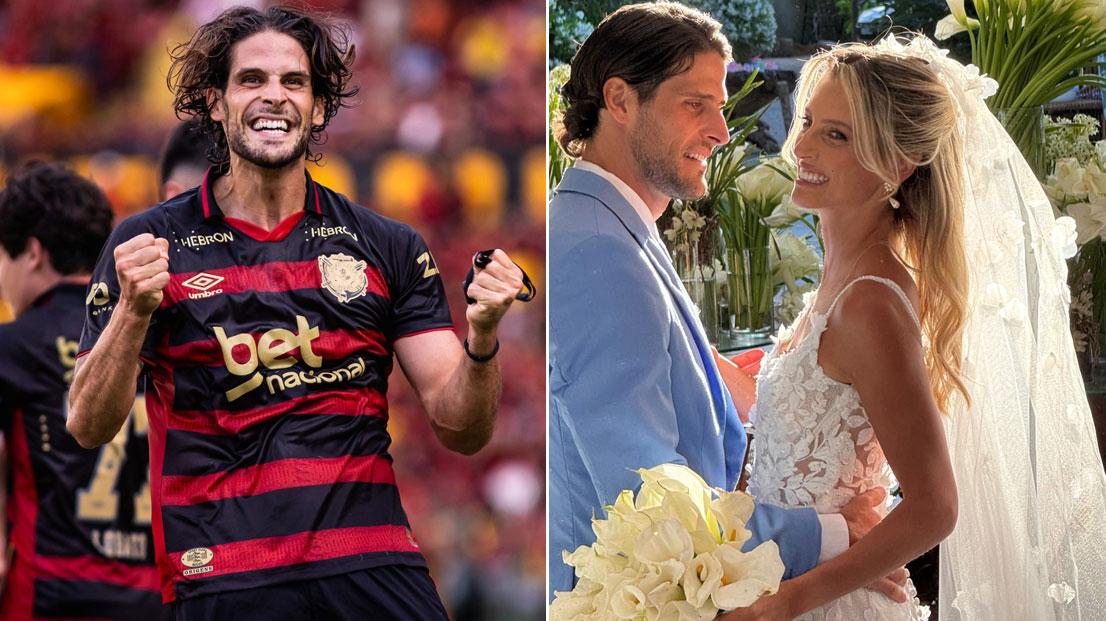 Jogador português Gonçalo Paciência se casa com Priscilla Tardelli em Arraial d'Ajuda