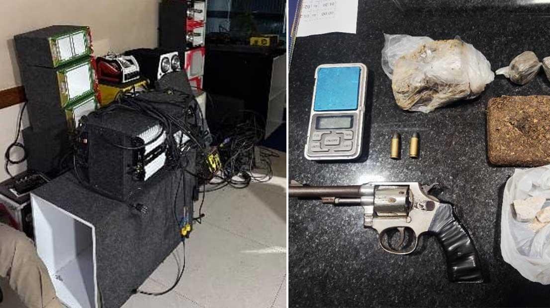 Polícia Militar prende suspeitos e apreende drogas, arma e som em ocorrência de perturbação do sossego em Eunápolis