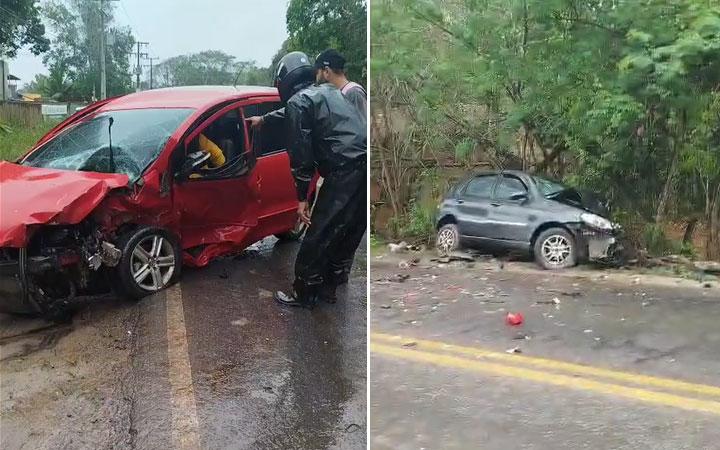 Grave acidente entre dois veículos deixa diversos feridos no trevo do Galego, Arraial d'Ajuda; Veja vídeo