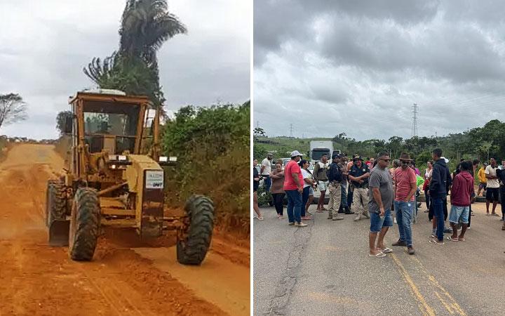 Seinfra diz avançar projeto de pavimentação da BA-274 mesmo com protestos na região na região; Veja
