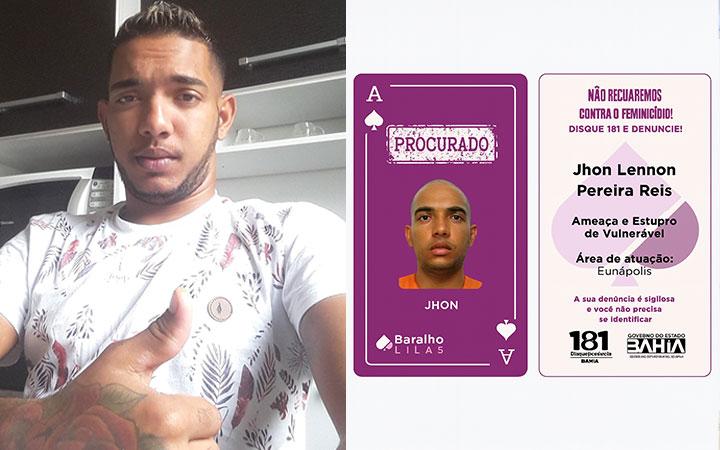 Baralho do Crime Lilás é lançado com a inclusão de Jhon Lennon, acusado de estupro de vulnerável em Eunápolis; Veja