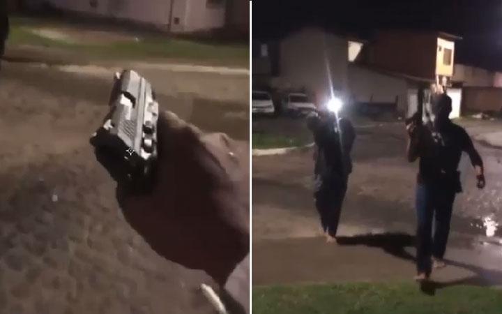 Moradores de Eunápolis ficam assustados após integrantes de facção exibirem armas pelas ruas; Veja vídeo