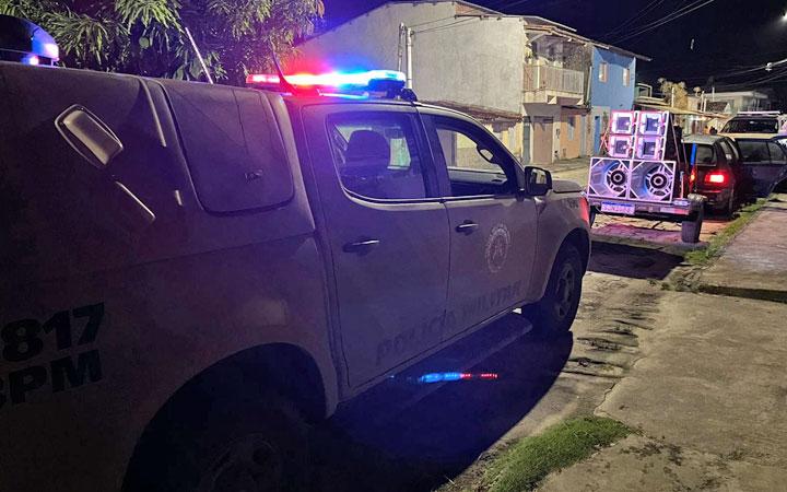 Polícia apreende paredão de som após denúncia de perturbação do sossego no bairro Geraldão
