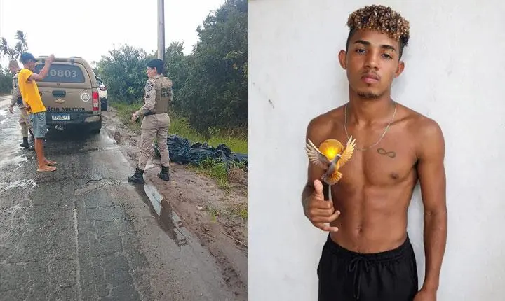 Corpo de jovem de 20 anos é encontrado enrolado lona em plástica às margens da BA-001, em Belmonte; Veja as imagens