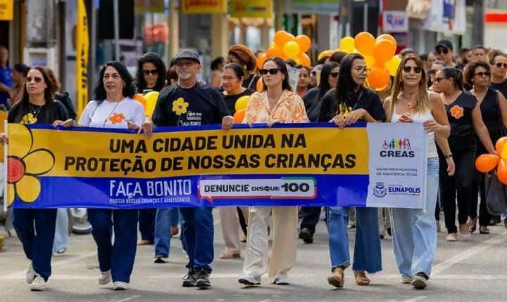 Eunápolis une forças em caminhada de combate ao abuso e à exploração sexual de crianças e adolescentes