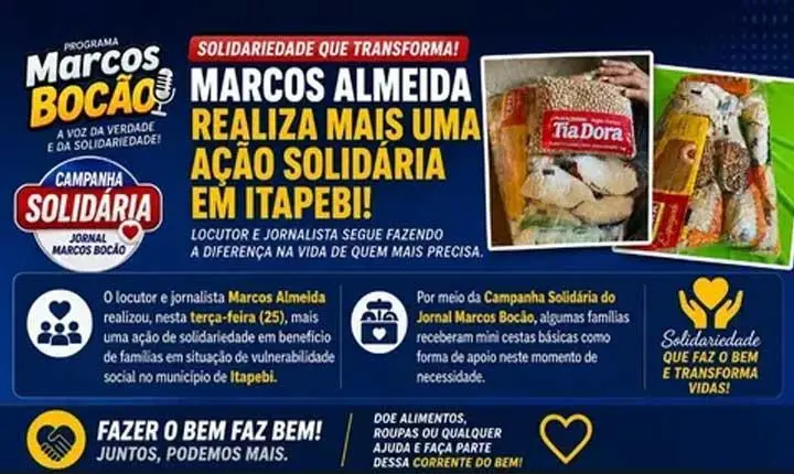Marcos Almeida entrega mini cestas básicas a famílias carentes em Itapebi por meio de campanha solidária