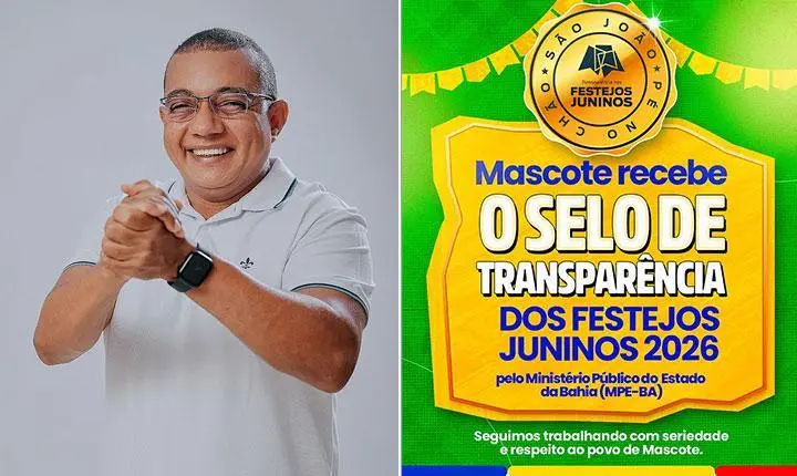 Prefeito Tião Moreira conquista Selo de Transparência 2026 dos Festejos Juninos concedido pelo Ministério Público; Confira